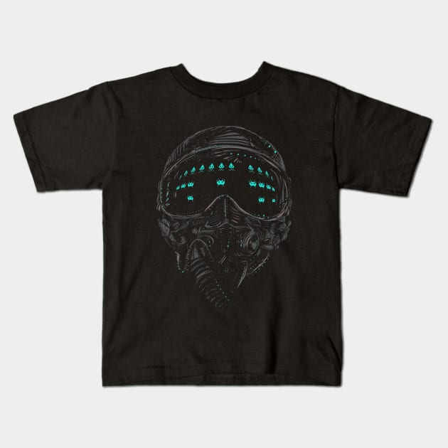 Air Space Invaders Kids T-Shirt by Astroman_Joe